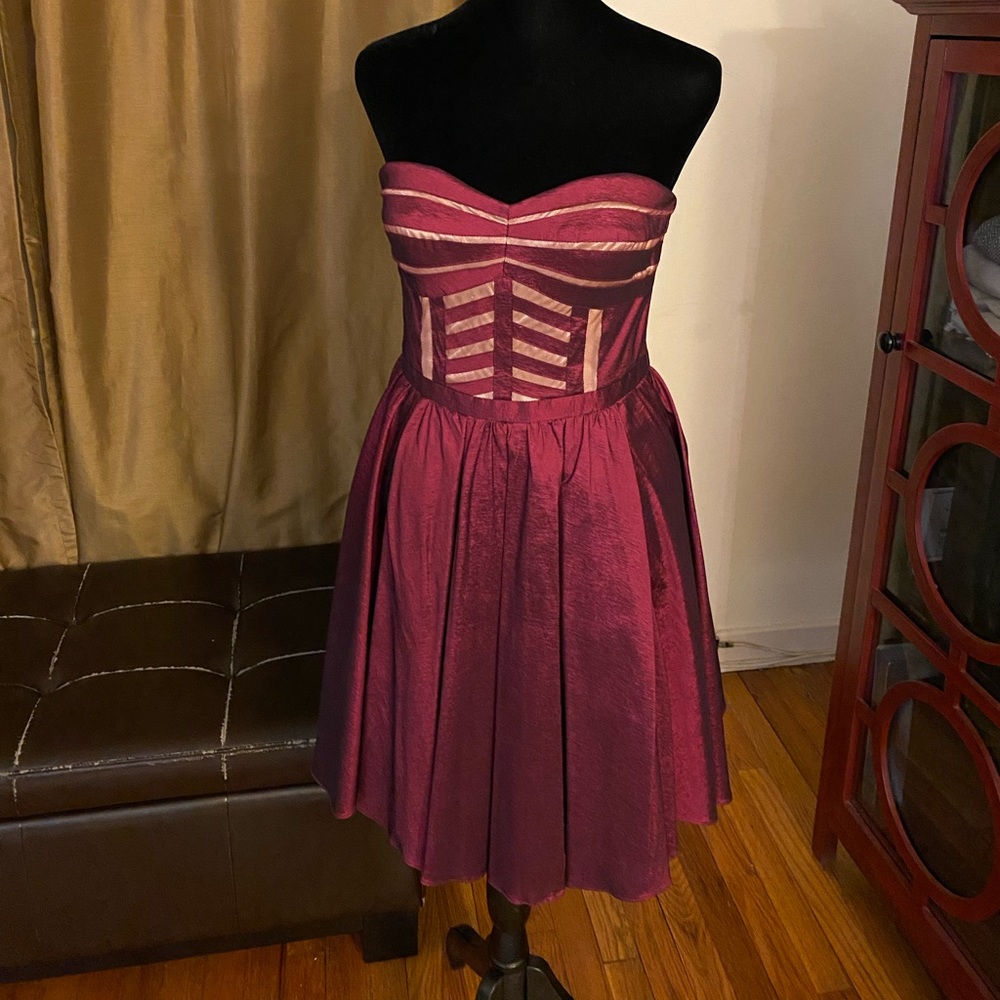 BCBG strapless dress; pink with built in bra